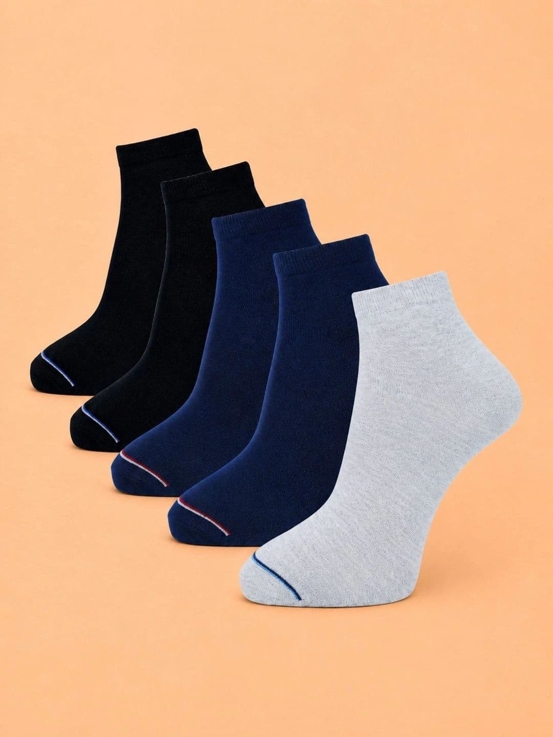 ADDOSSO Men Pack of 5 Cotton Assorted Ankle Length Socks - view 1