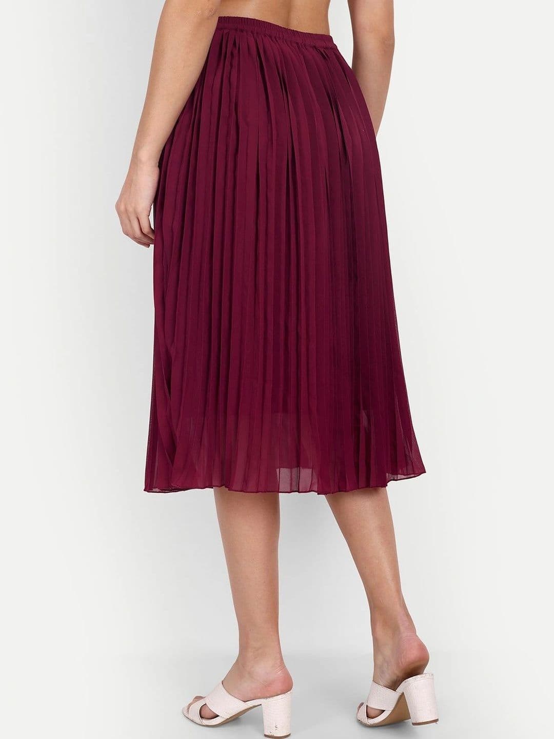 Aaruvi Ruchi Verma Women Accordion Pleated Midi A-Line Skirt thumbnail 2