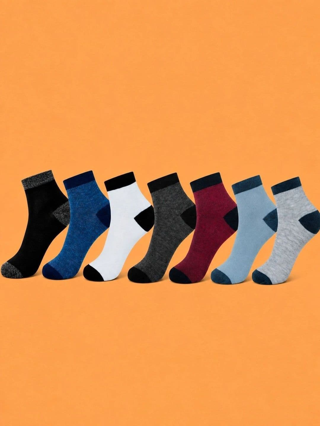 ADDOSSO Men Pack of 7 Cotton Assorted Ankle Length Socks - view 1