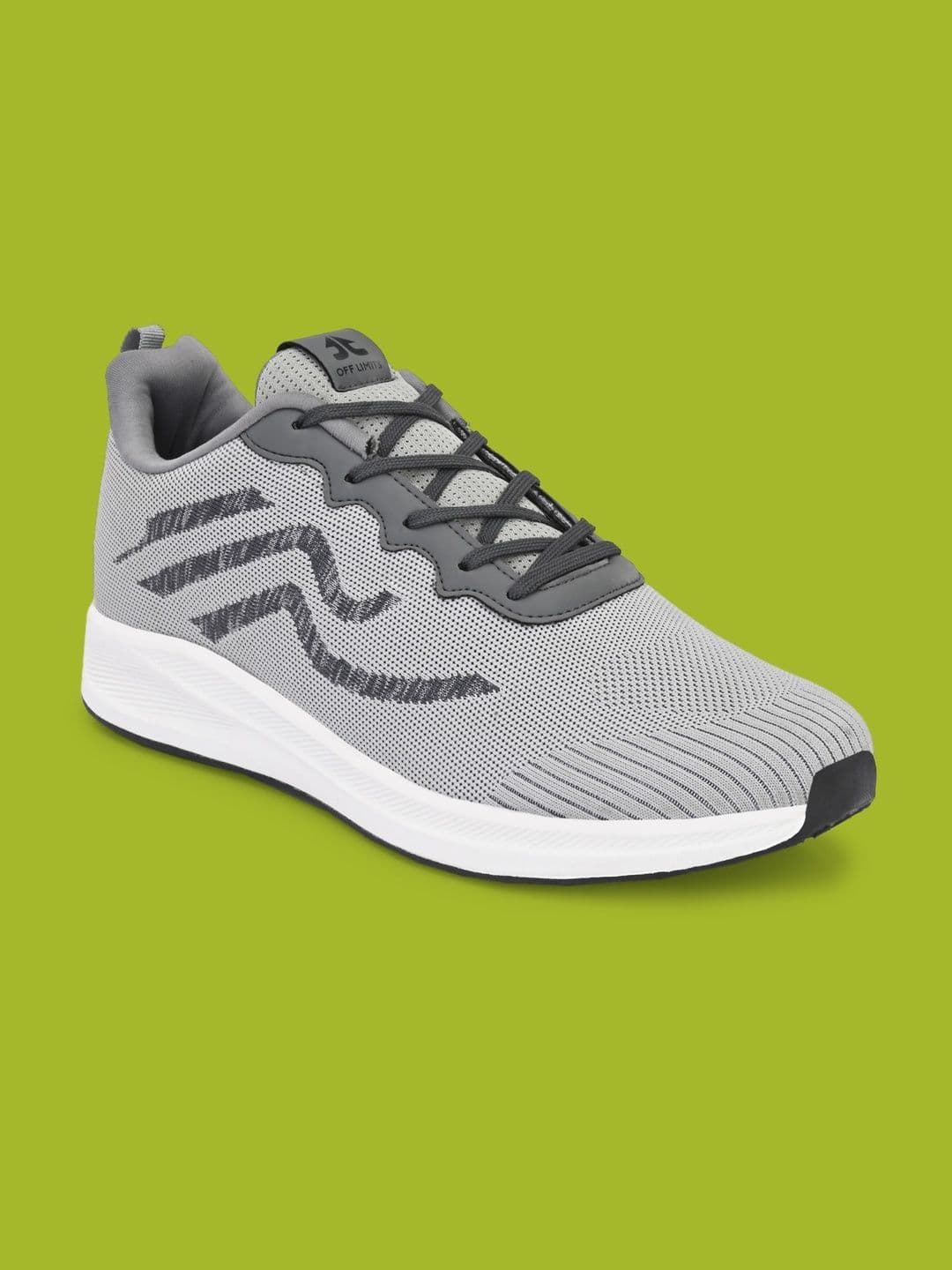 OFF LIMITS Men Grey Textured Mesh Non-Marking Running Sports Shoes thumbnail 2