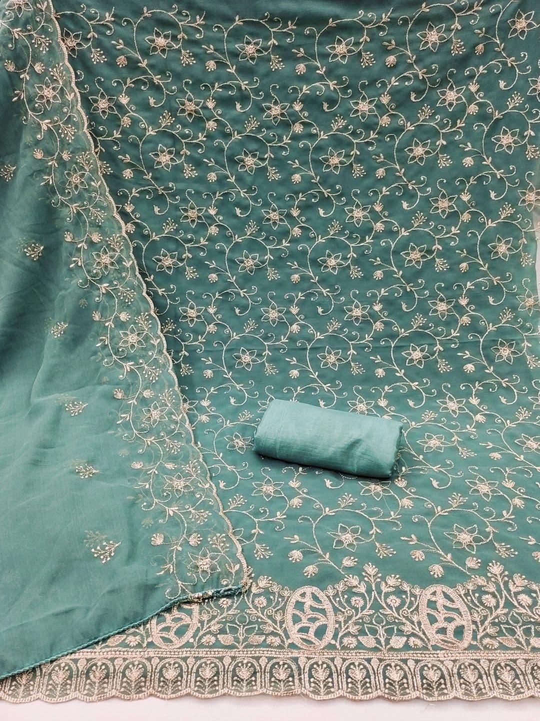 LeeliPeeri Designer Embroidered Unstitched Dress Material thumbnail 2