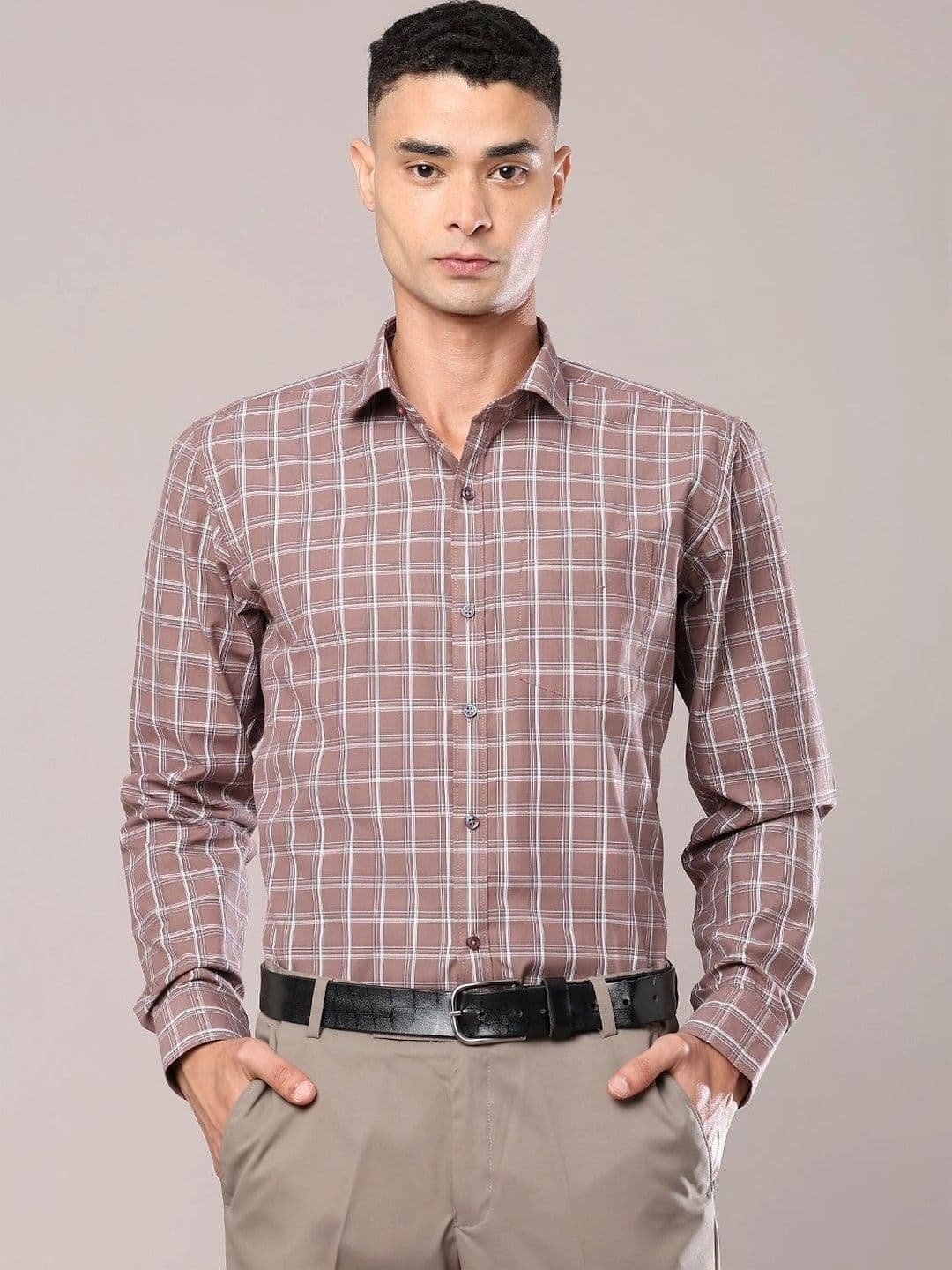 V-Mart Men Windowpane Checks Checked Casual Shirt - view 1
