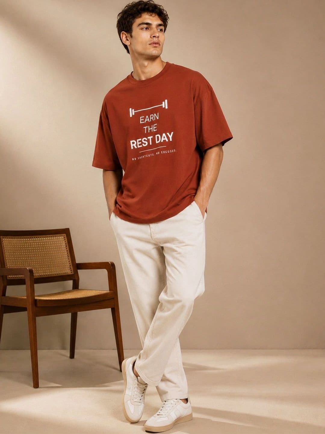 Mast & Harbour Men Typography Printed Drop-Shoulder Sleeves T-shirt thumbnail 6