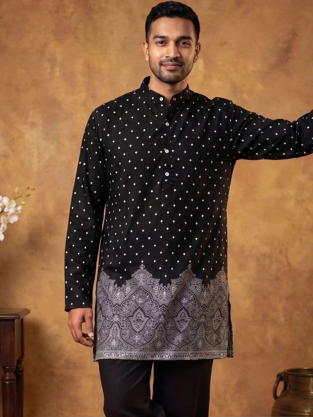 Jompers Men Ethnic Motifs Printed Kurta thumbnail 2
