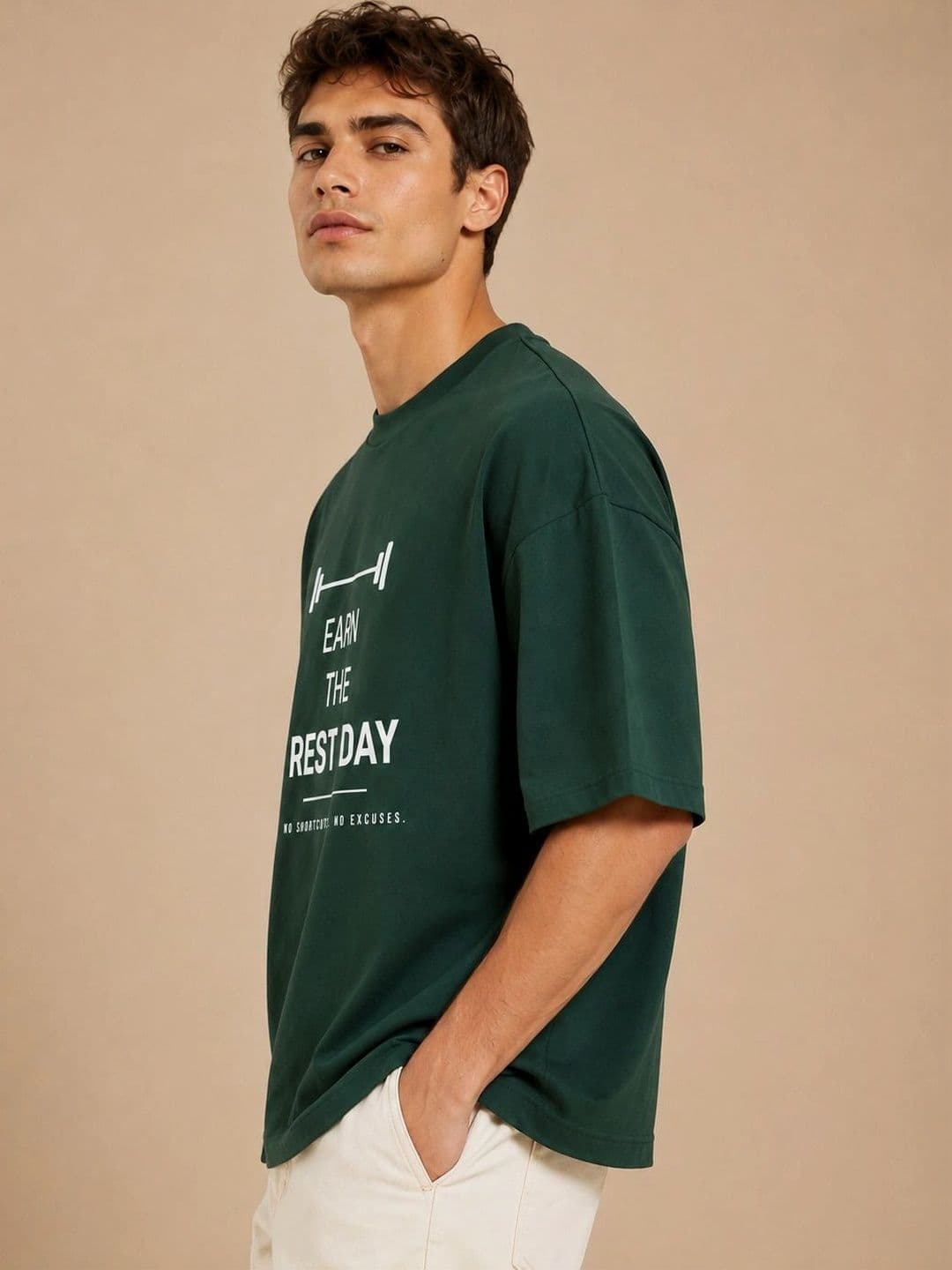 Roadster Men Typography Printed Drop-Shoulder Sleeves T-shirt thumbnail 4
