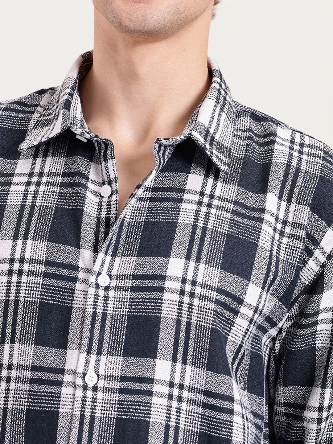 Mast & Harbour Easy Drape Textured Check Shirt thumbnail 6