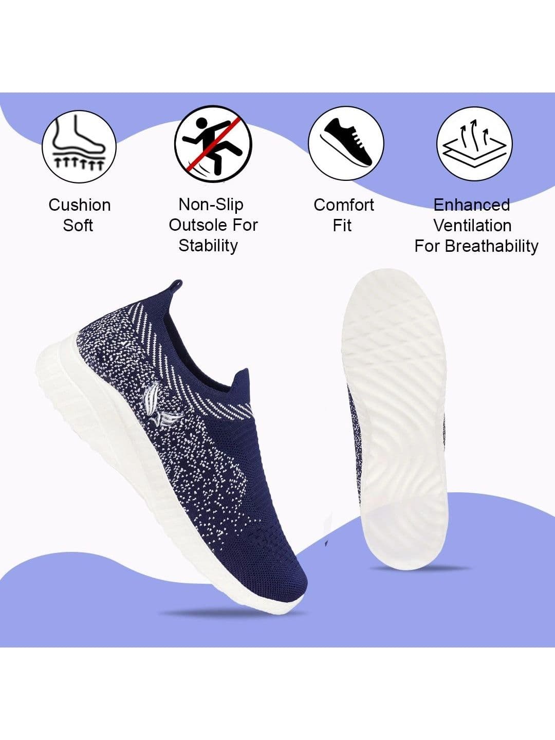 BERSACHE Women Textile Walking Shoes thumbnail 5
