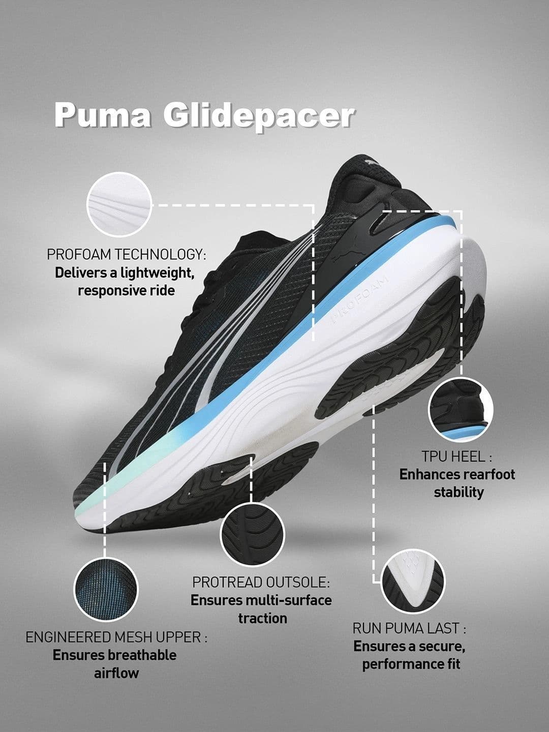 Puma Glidepacer Pro Lightweight Running Shoes thumbnail 6