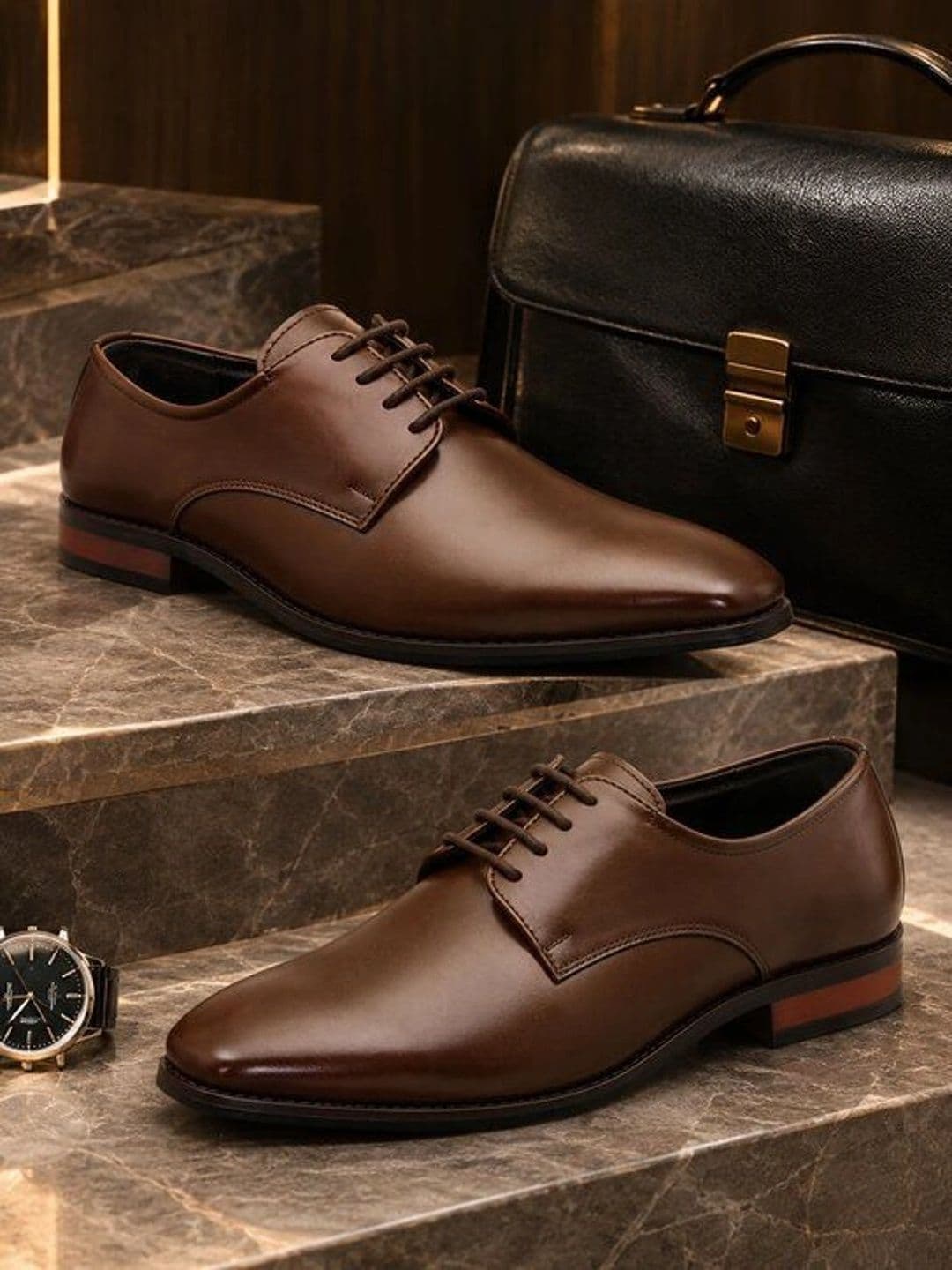 House of Pataudi Men Textured Formal  Derbys - view 1