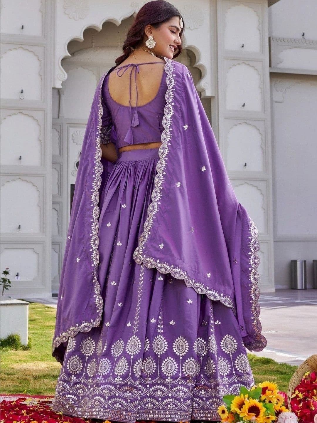 Shree Ram Creation Women Mirror Work Ready to Wear Lehenga & Blouse With Dupatta thumbnail 2