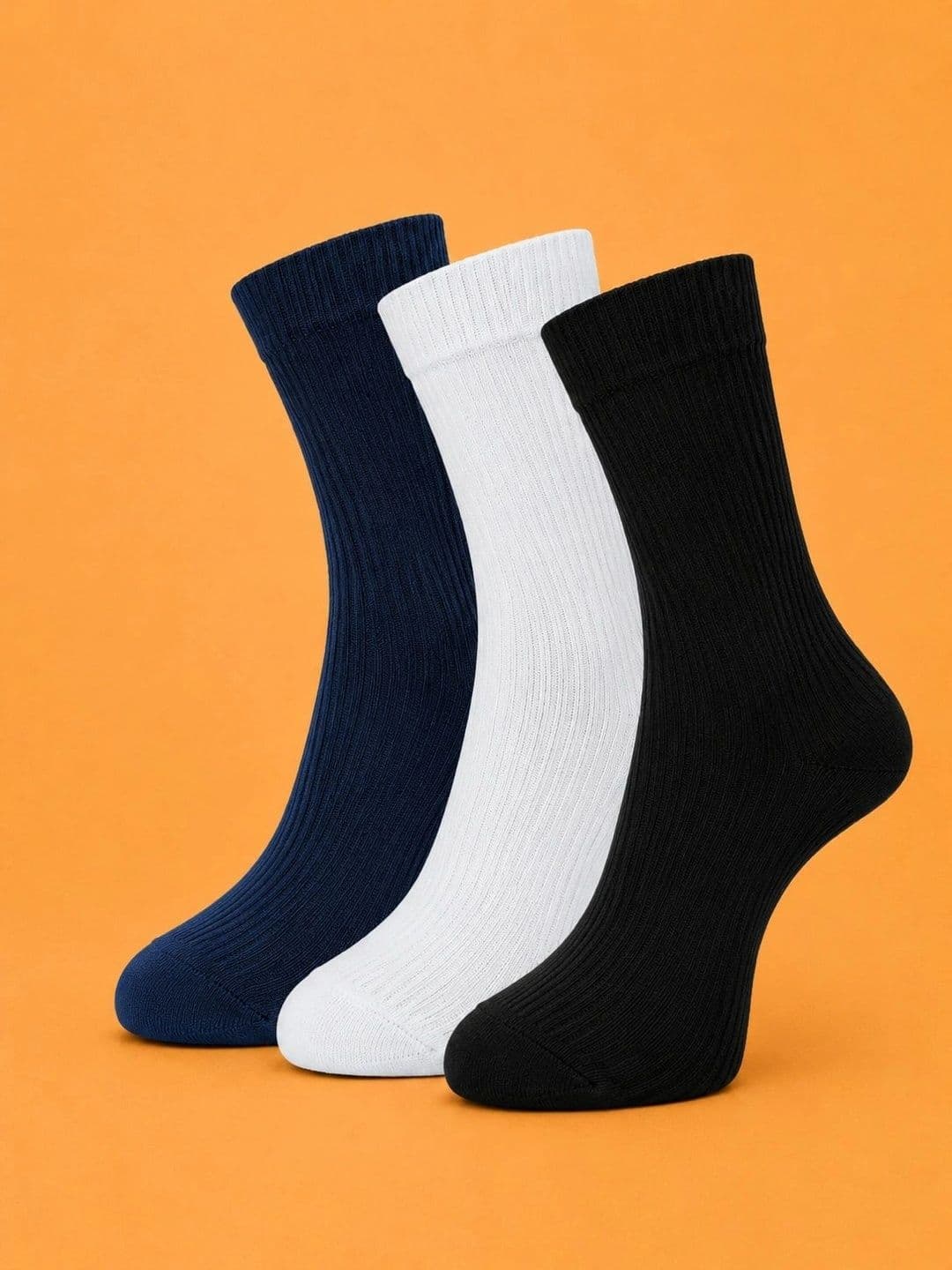 ADDOSSO Men Pack of 3 Cotton Assorted Calf Length Socks - view 1