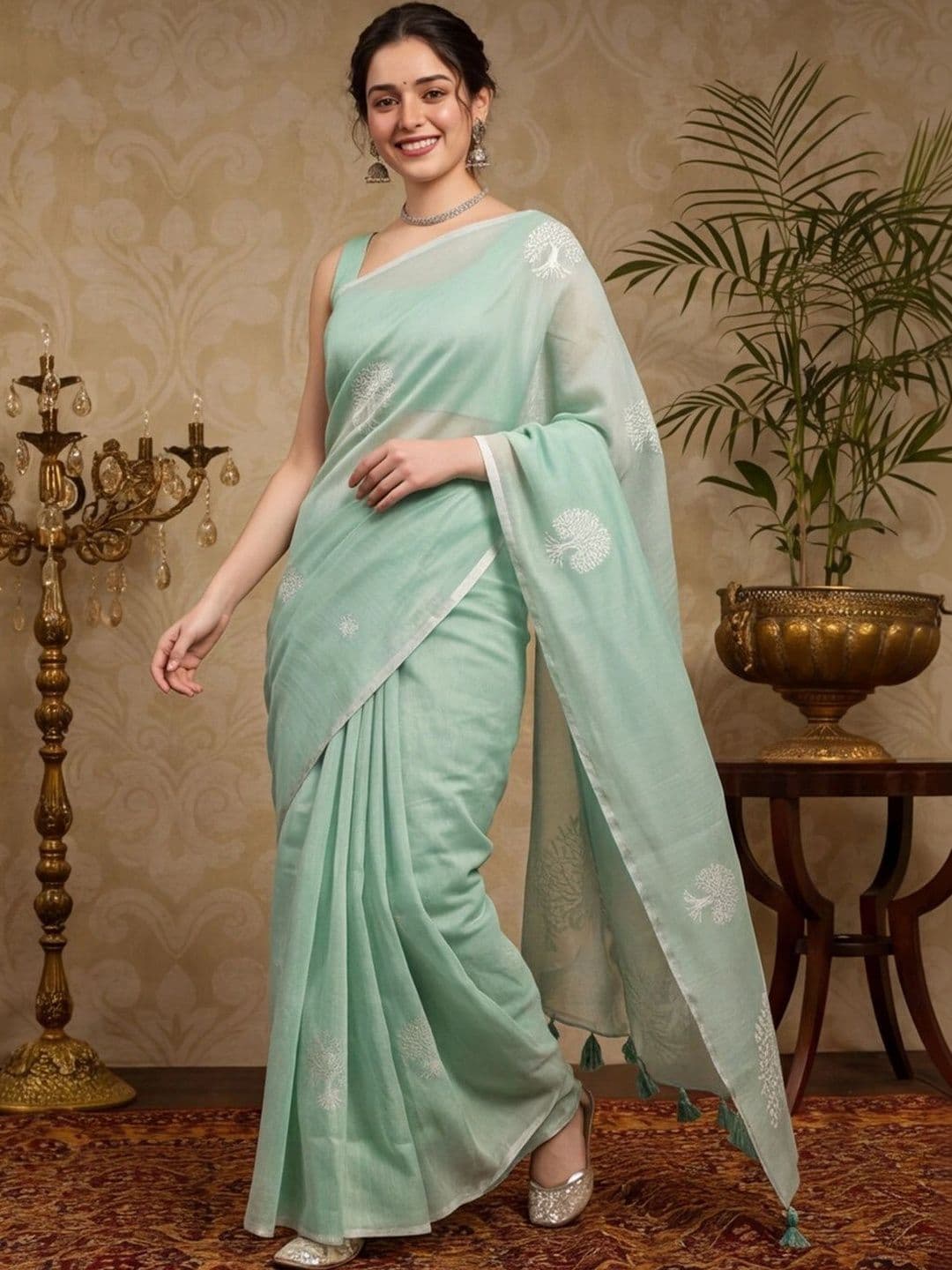 Mitera Woven Design Zari Silk Cotton Fusion Banarasi Saree - view 1
