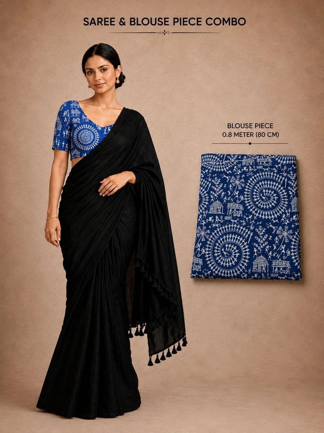 FASHIONIUM Warli Pure Cotton Saree thumbnail 3