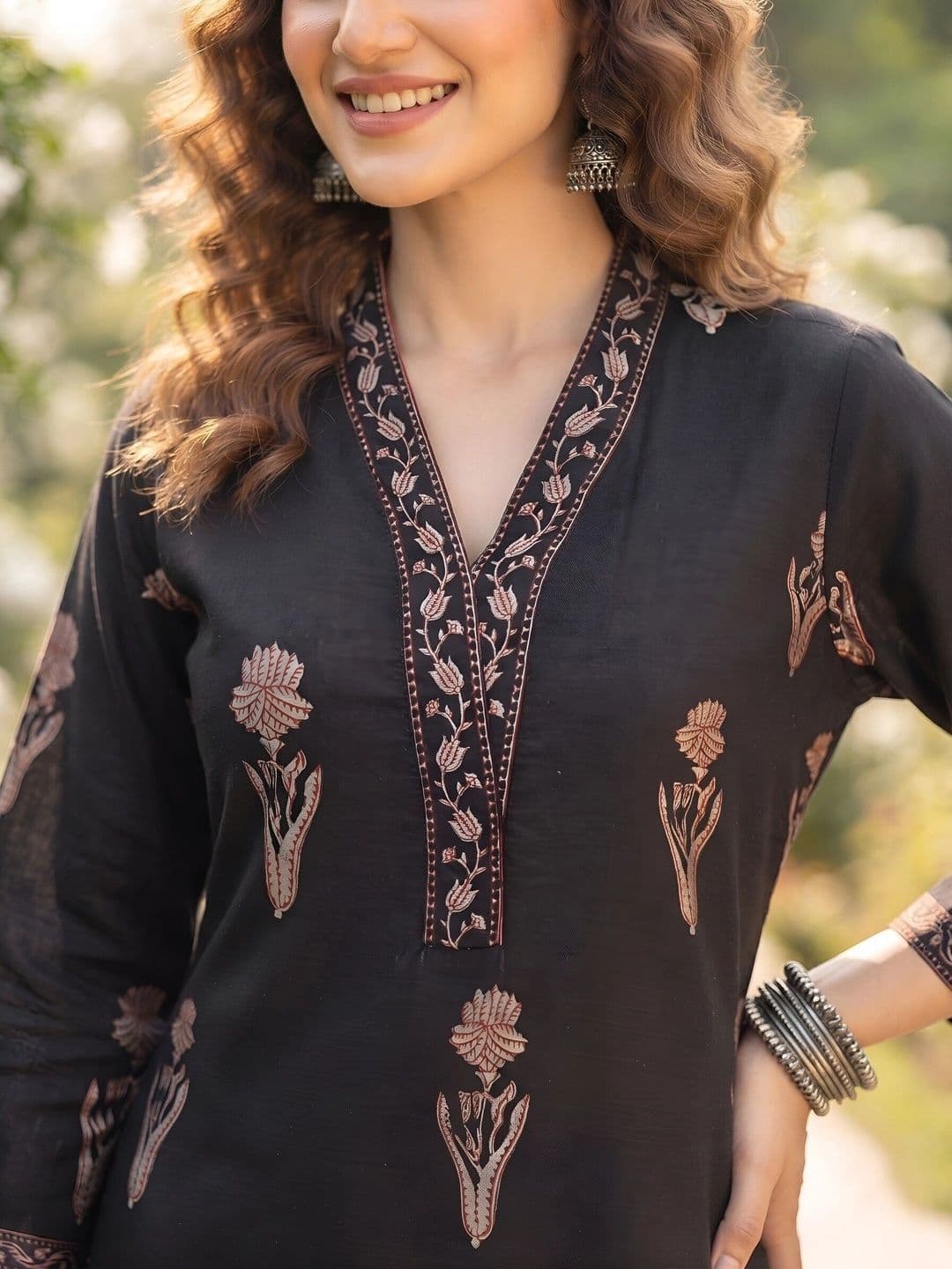 Nayo Women Ethnic Motifs Printed Floral Kurta thumbnail 6
