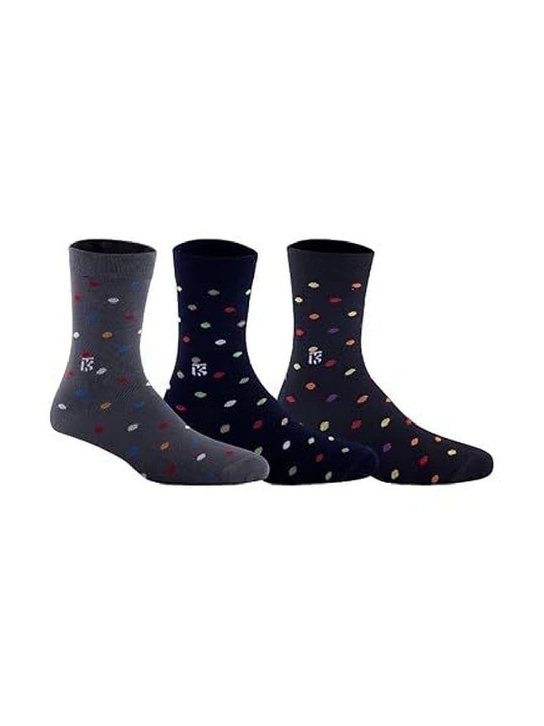 Kikitoes Men Pack of 3 Assorted Patterned Bamboo Crew Socks - view 1