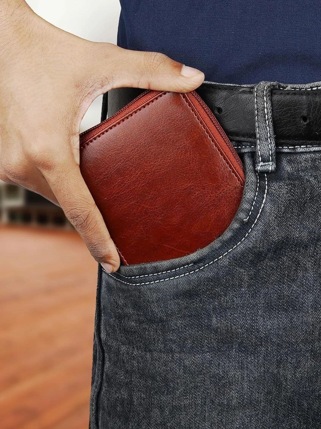 BIF Men PU Zip Around Wallet thumbnail 5