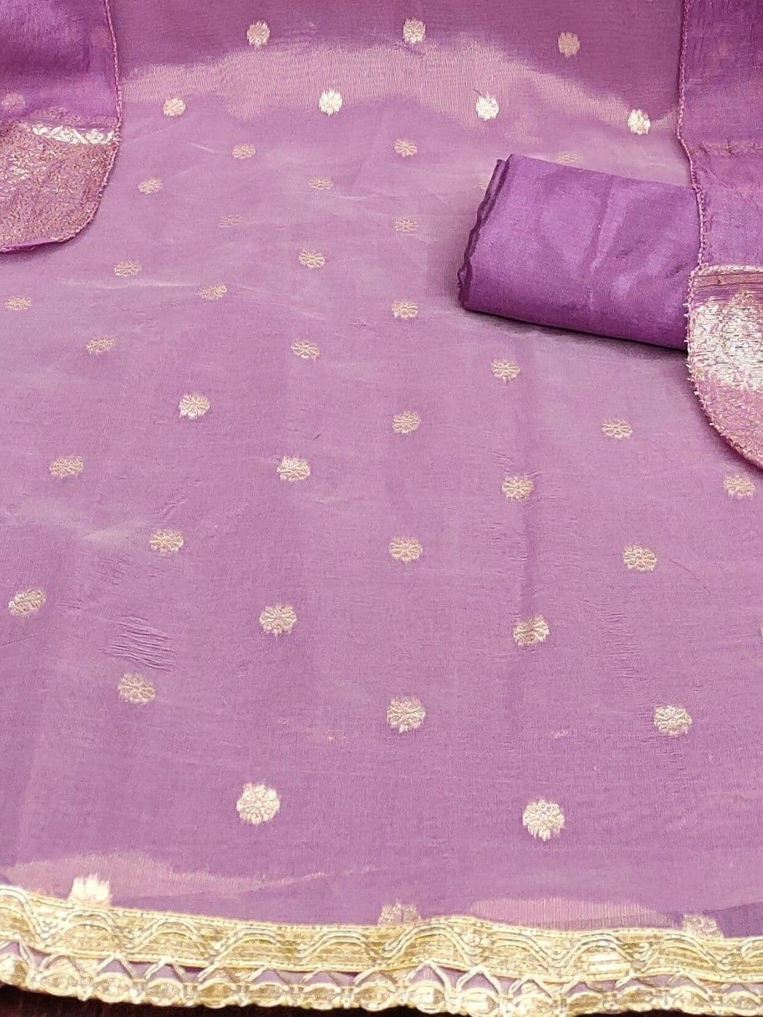 LeeliPeeri Designer Embroidered Raw Silk Unstitched Dress Material thumbnail 4