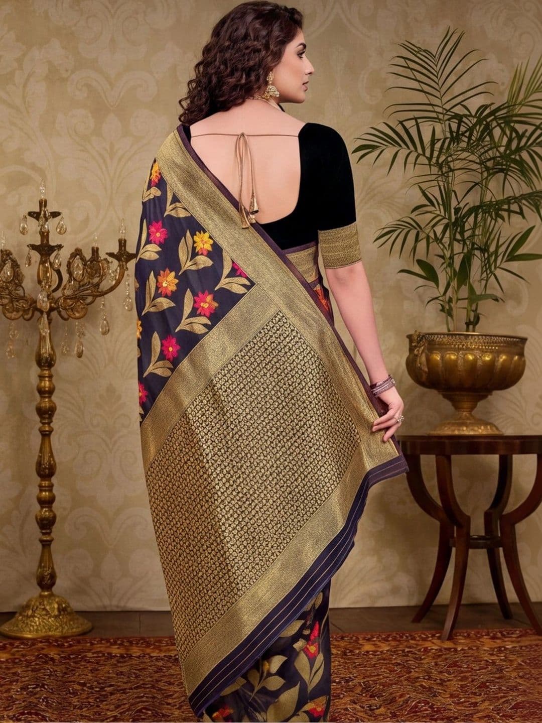 Mitera Woven Design Zari Silk Cotton Fusion Banarasi Saree thumbnail 5