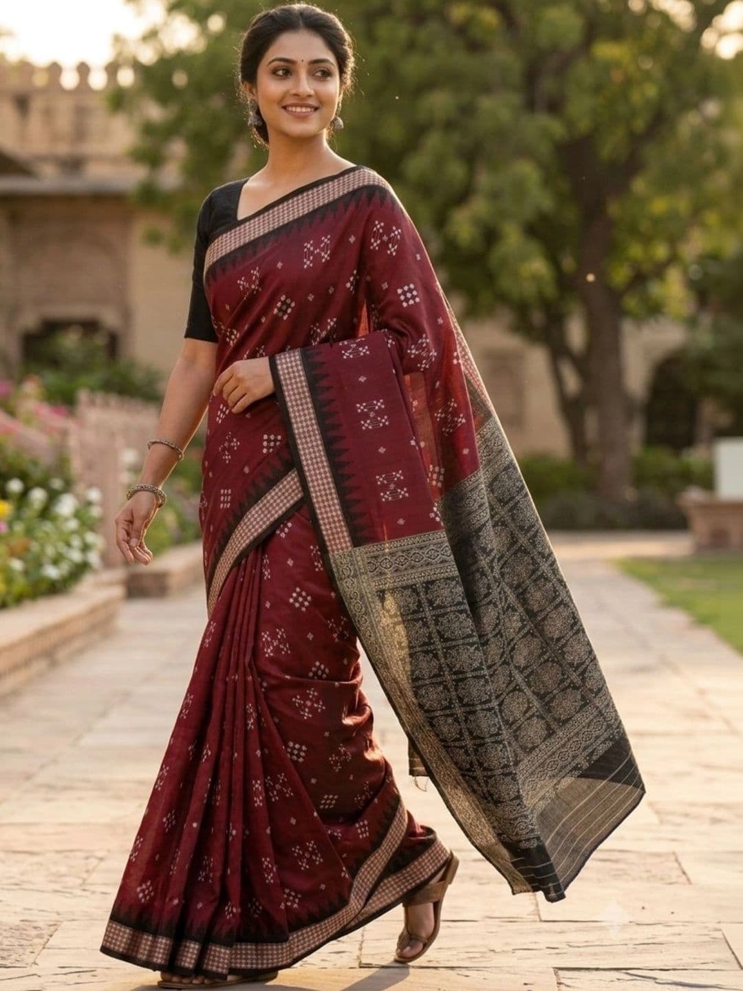SHOPSILK Art Silk Sambalpuri Saree thumbnail 5