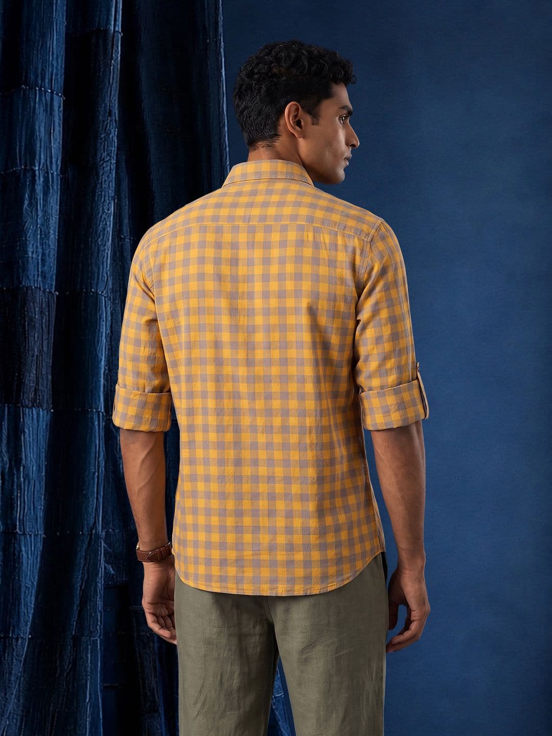 Taavi Woven Legacy Checked Pure Cotton Straight Kurta thumbnail 5