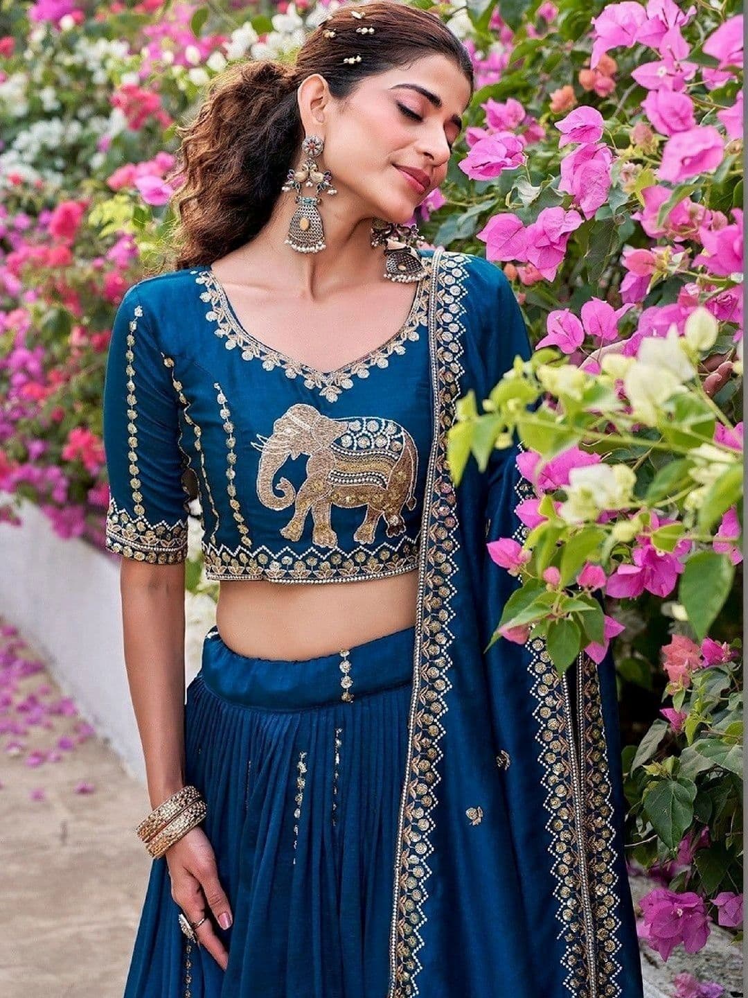 Shree Ram Creation Embellished Ready to Wear Lehenga & Blouse With Dupatta thumbnail 4