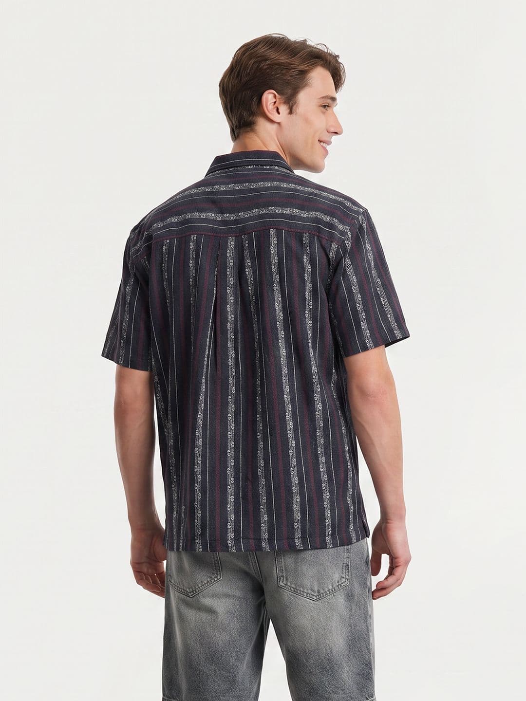 Mast & Harbour Easy Drape Textured Stripe Shirt thumbnail 3