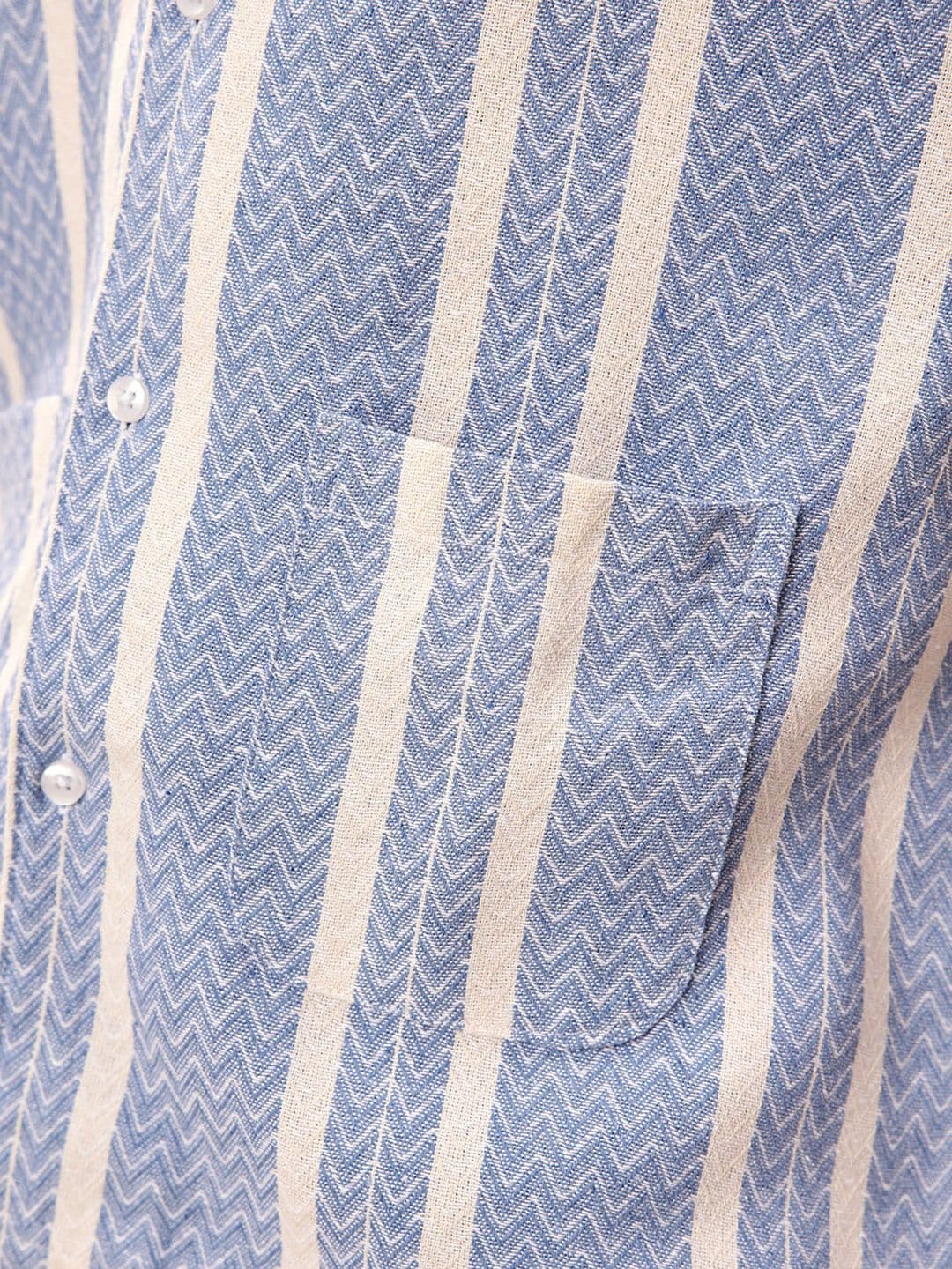 Mast & Harbour Soft Touch Textured Stripe Shirt thumbnail 5