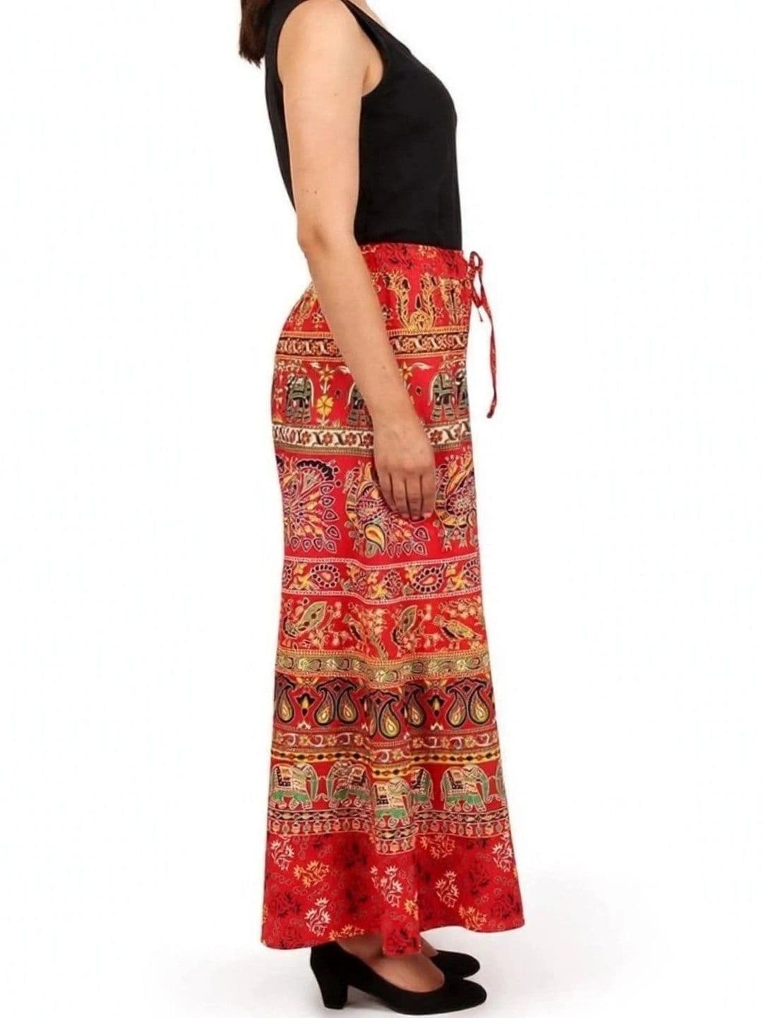 OUTER WEAR AYAM EXPORTS Women Ethnic Motifs Printed Knitted Ethnic Palazzos thumbnail 2