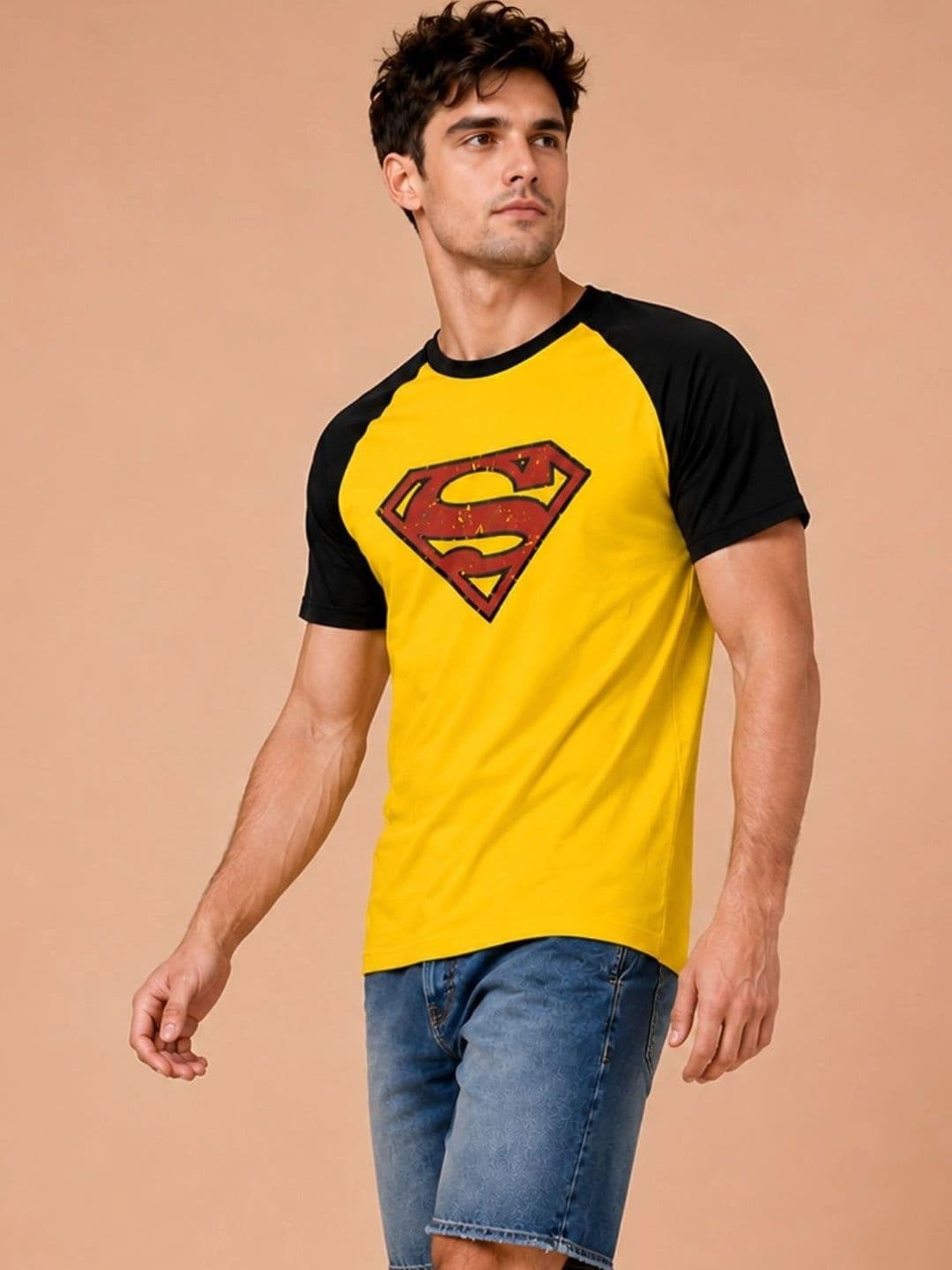 TEDWOODS Men Brand Logo Superman Colourblocked T-shirt thumbnail 2