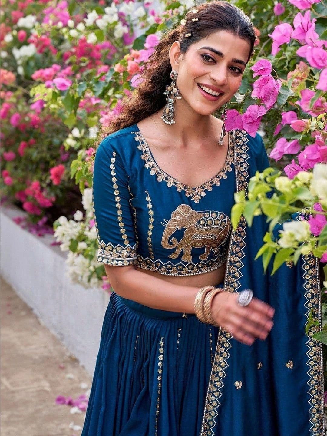 Shree Ram Creation Embellished Ready to Wear Lehenga & Blouse With Dupatta thumbnail 2