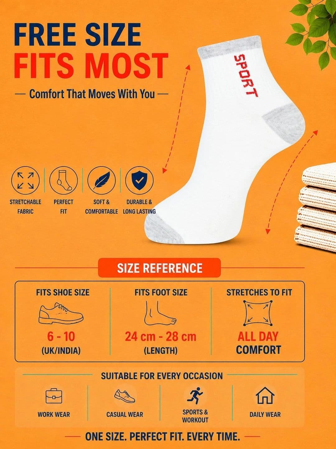 ADDOSSO Men Pack of 3 Cotton Assorted Patterned Ankle Length Socks thumbnail 5
