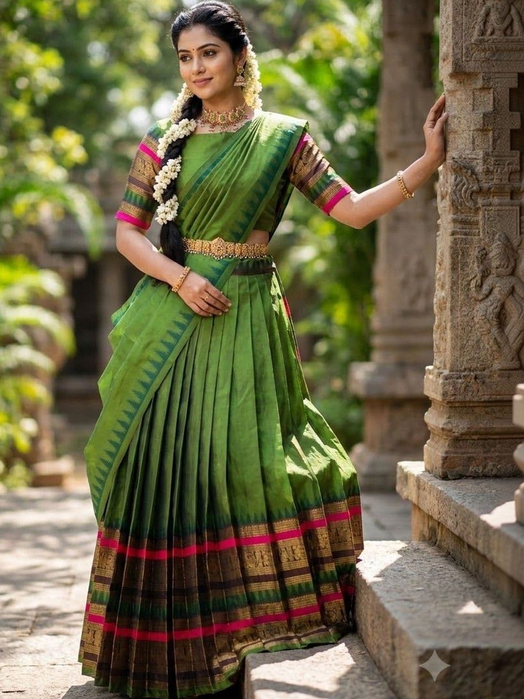Fabcartz Semi-Stitched Lehenga & Unstitched Blouse With Dupatta thumbnail 4
