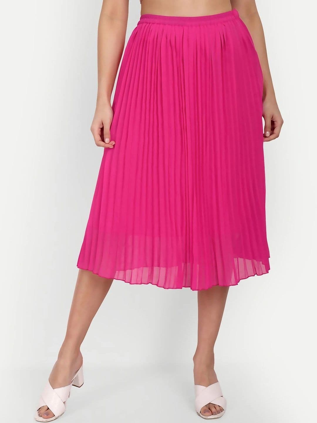 Aaruvi Ruchi Verma Women Accordion Pleated Midi A-Line Skirt thumbnail 4