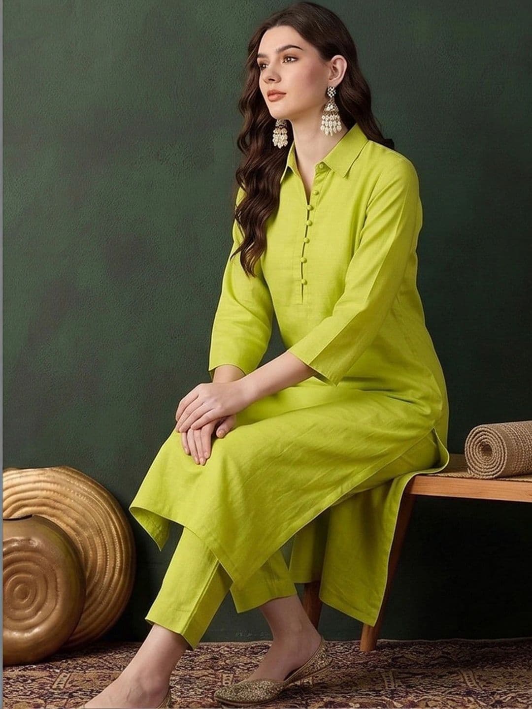Sangria Women Regular Kurta with Trousers thumbnail 7