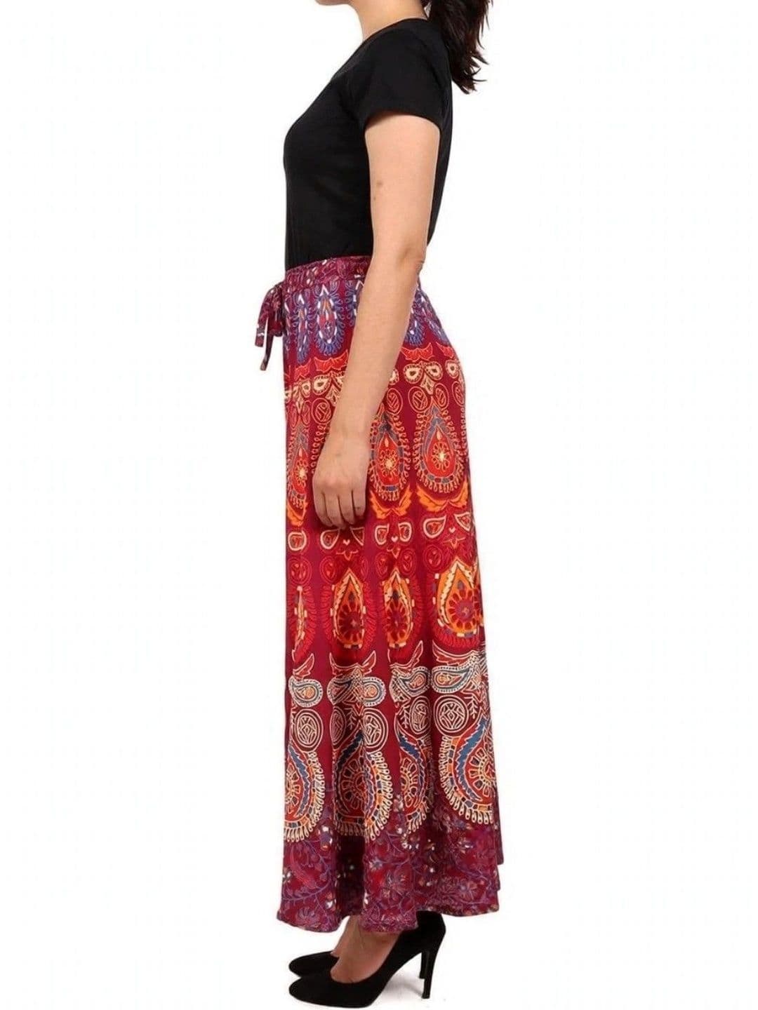 OUTER WEAR AYAM EXPORTS Women Ethnic Motifs Printed Knitted Ethnic Palazzos thumbnail 3
