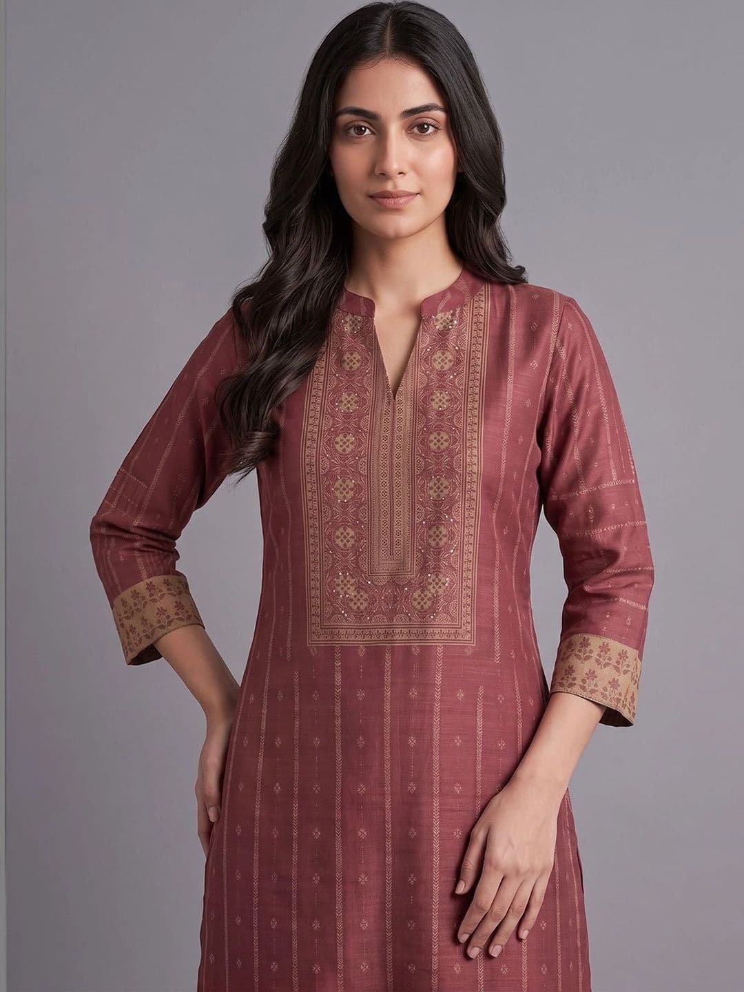 Navibhu Women Ethnic Motifs Printed Regular Kurta with Palazzos & With Dupatta thumbnail 2