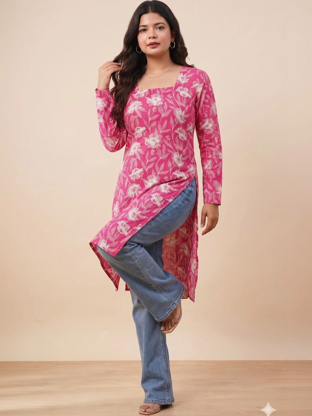 kipek Women Floral Printed Floral Kurta thumbnail 3