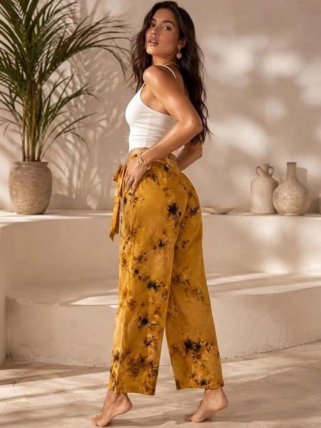 TNQ Women Tie and Dye Printed Palazzos thumbnail 3