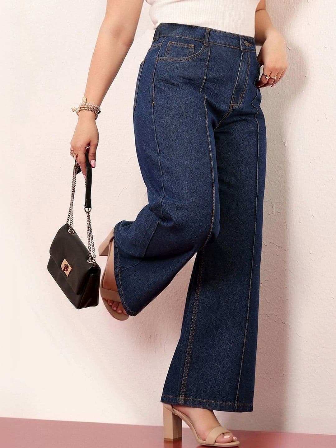 Miss Chase A+ Women Wide Leg High-Rise Heavy Fade Jeans - view 1