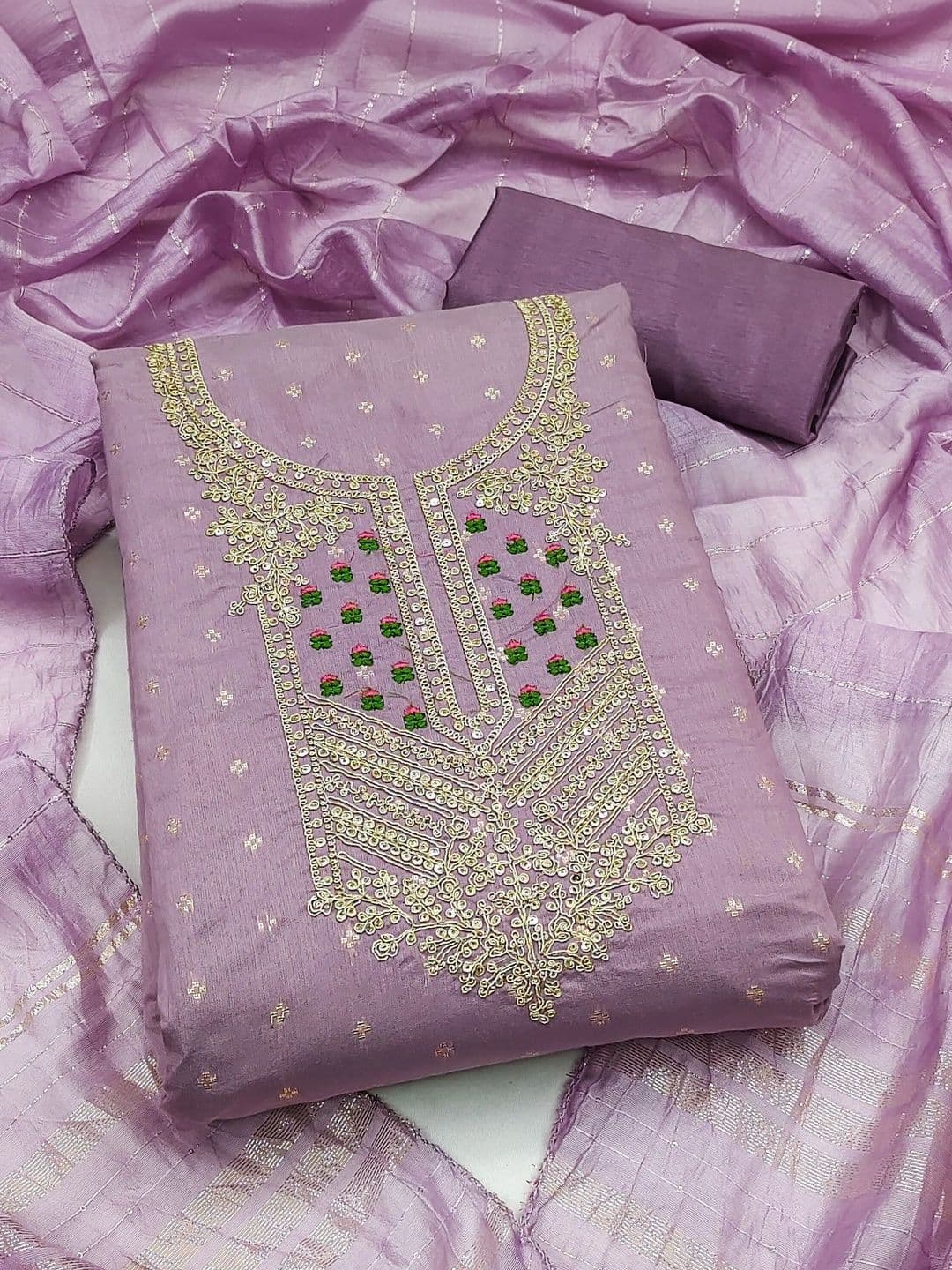 LeeliPeeri Designer Embroidered Unstitched Dress Material - view 1