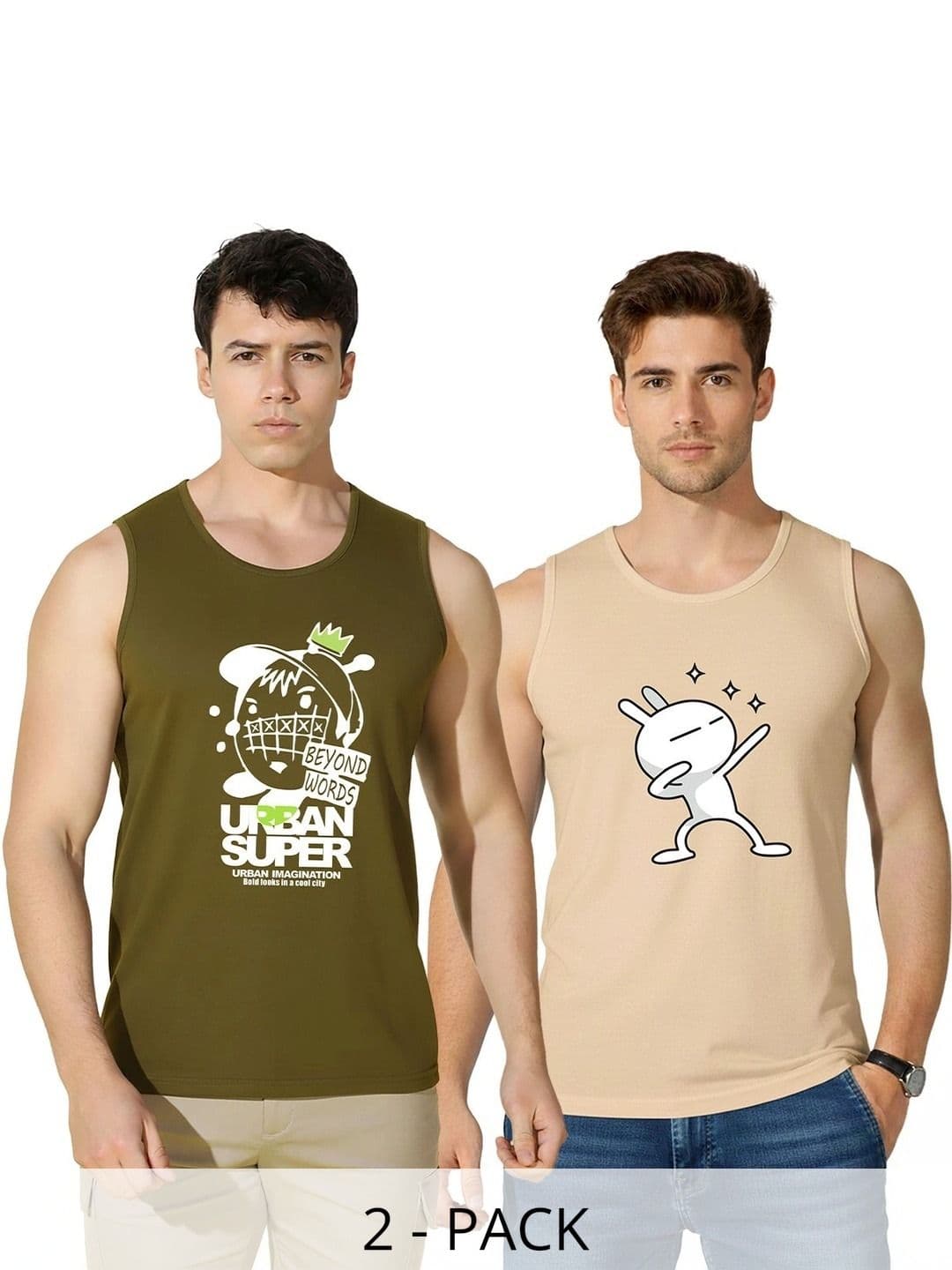 CRYPTIC Men Pack Of 2 Cotton Printed T-shirt - view 1