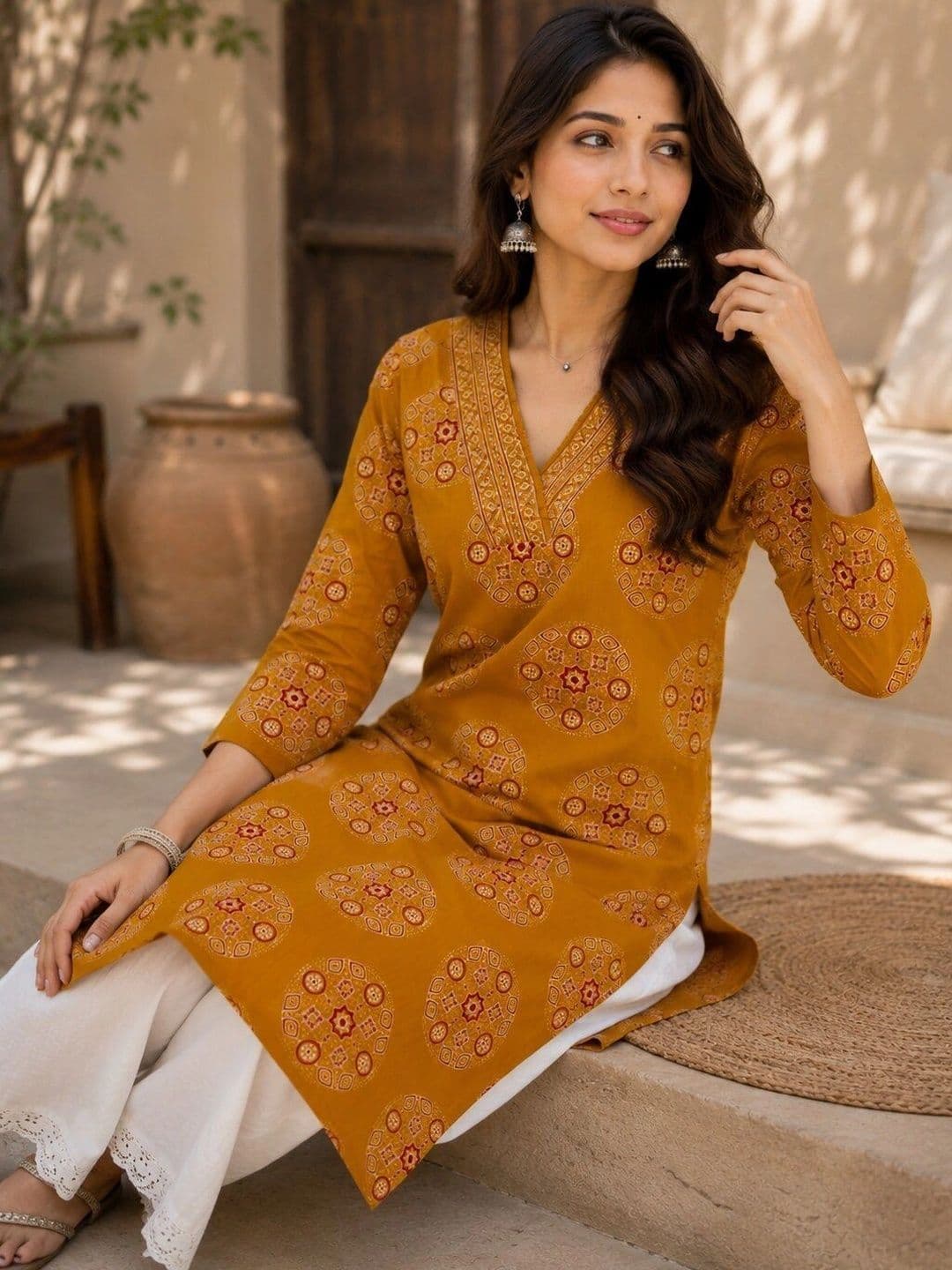 Hunaiza Women Ethnic Motifs Printed Indie Prints Kurta thumbnail 3