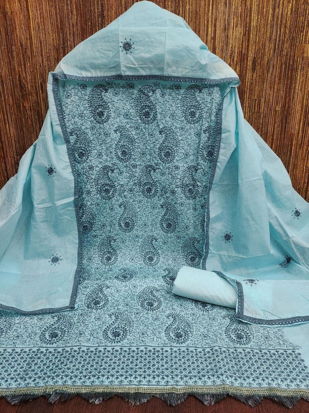 LeeliPeeri Designer Embroidered Unstitched Dress Material thumbnail 2