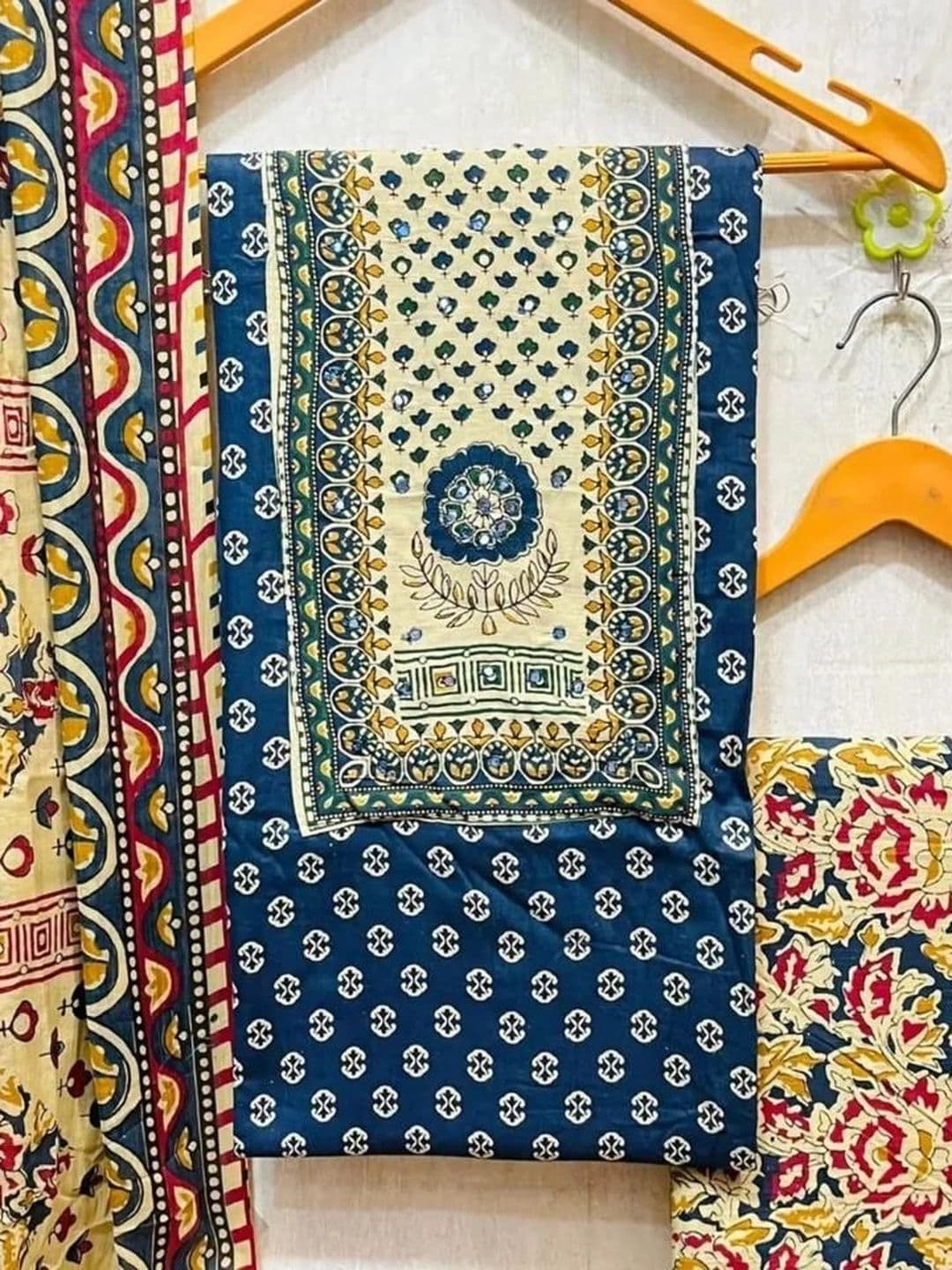 Mitera Printed Pure Cotton Unstitched Dress Material thumbnail 4