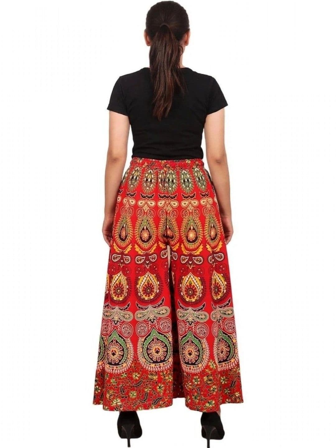 OUTER WEAR AYAM EXPORTS Women Paisley Printed Knitted Ethnic Palazzos thumbnail 4