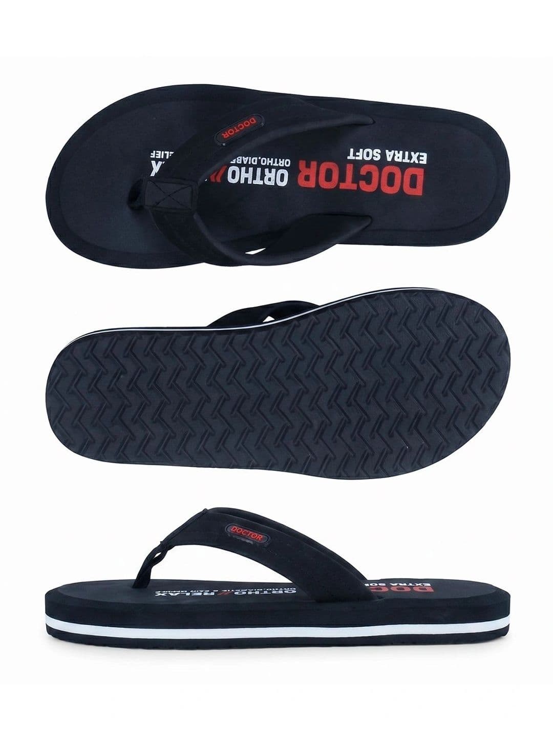 DOCTOR EXTRA SOFT Men Non-Allergenic Sweat Wicking Anti-Skid Thong Flip-Flops thumbnail 7