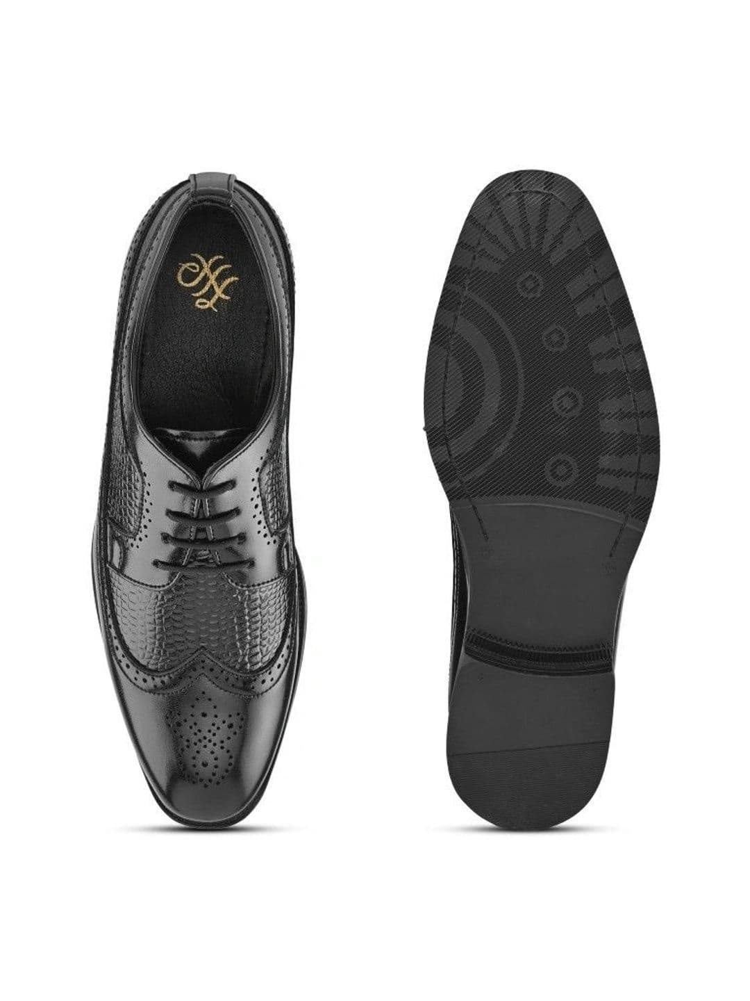 House of Pataudi Men Textured Formal Brogues thumbnail 5