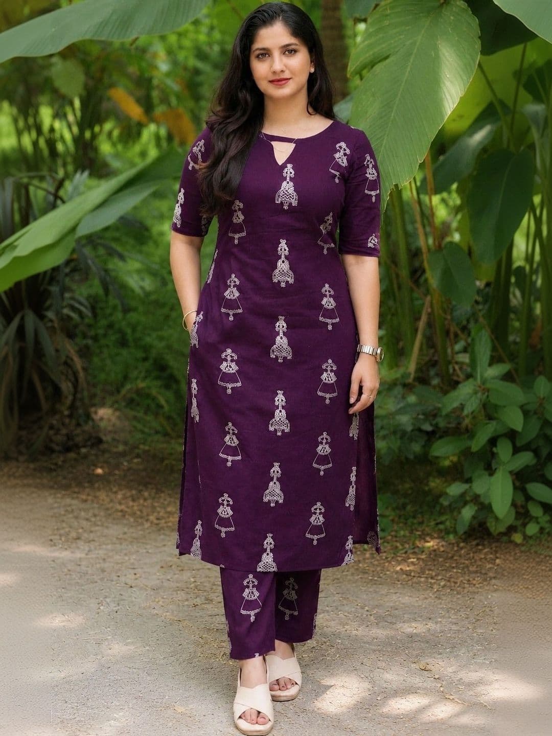 Apolyte Cotton Printed Tunic with Trousers - view 1