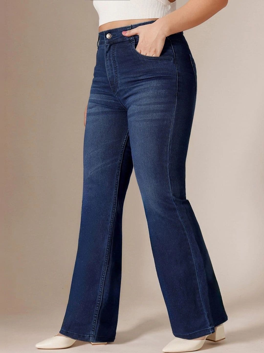 Miss Chase A+ Women Wide Leg Mid-Rise Stretchable Jeans thumbnail 4