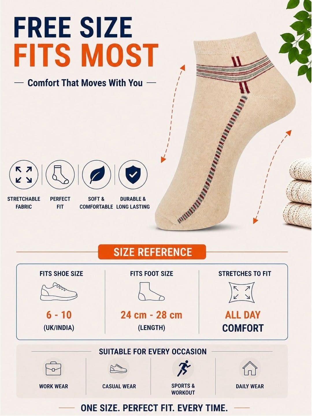 ADDOSSO Men Pack of 5 Cotton Assorted Patterned Ankle Length Socks thumbnail 4
